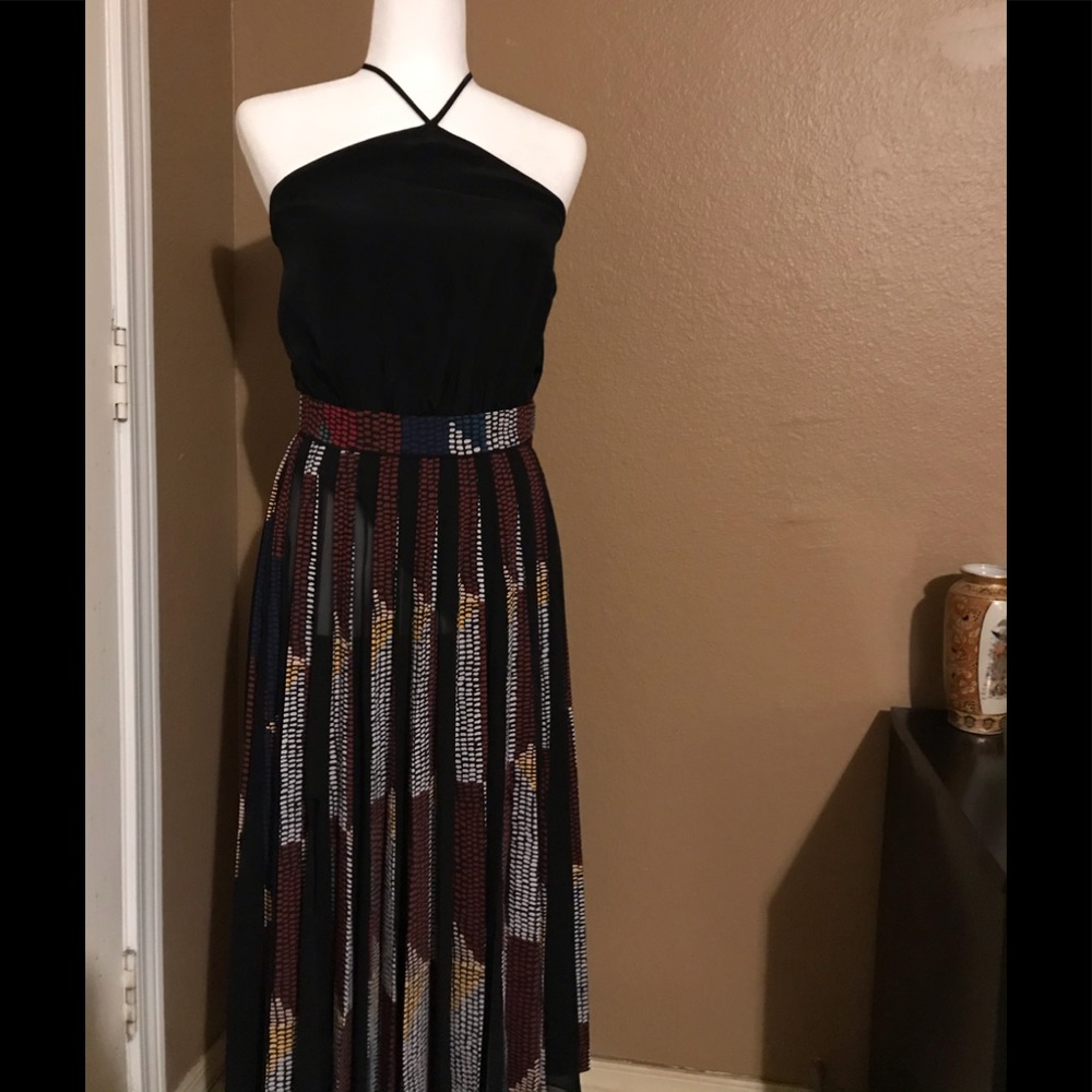 🔖Cinq a Sept “Laurent” halter dress with pl…